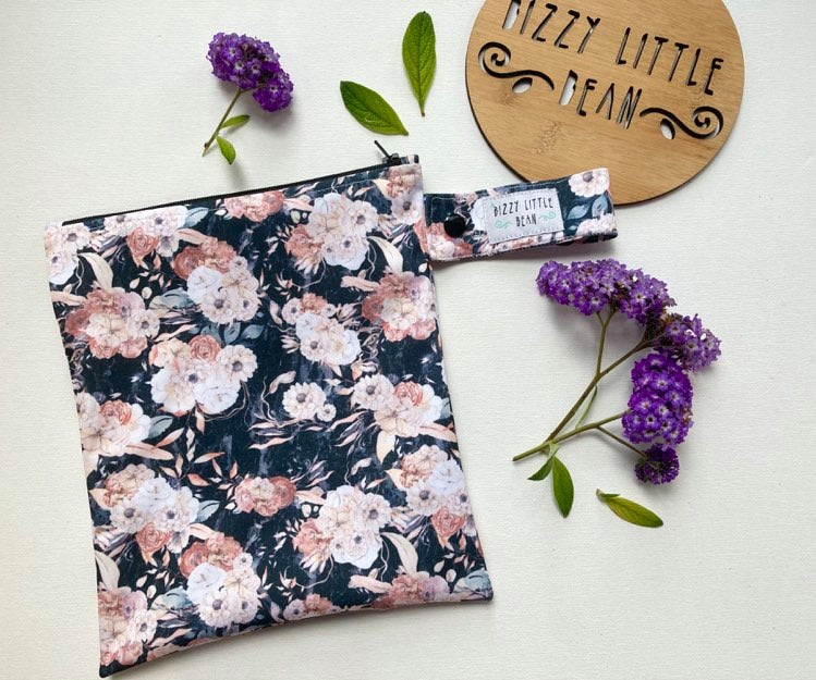Bizzy Little Bean - Mini Wetbag - Antique Floral PUL